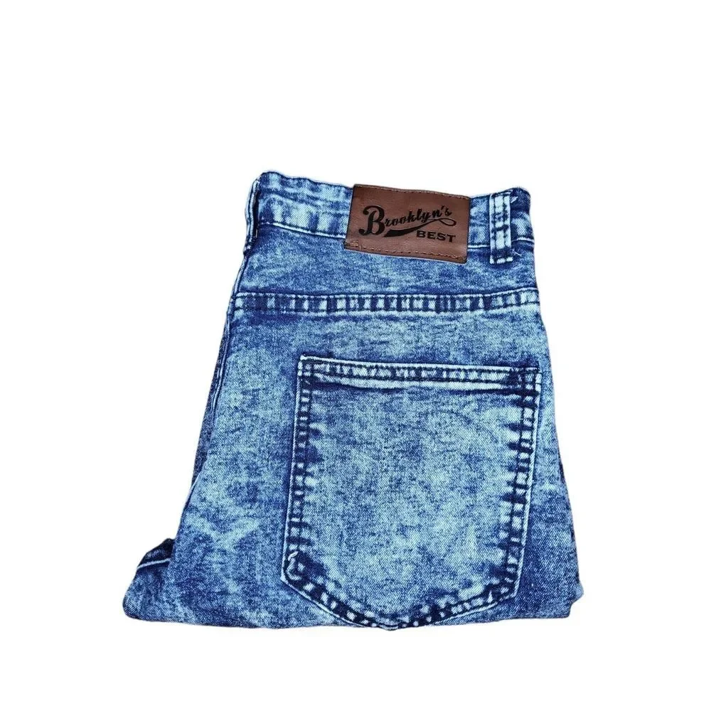 Brooklyn Best Jeans Youth Sz 18 XXL Acid Wash Stretch Blue Denim Straight Leg‎